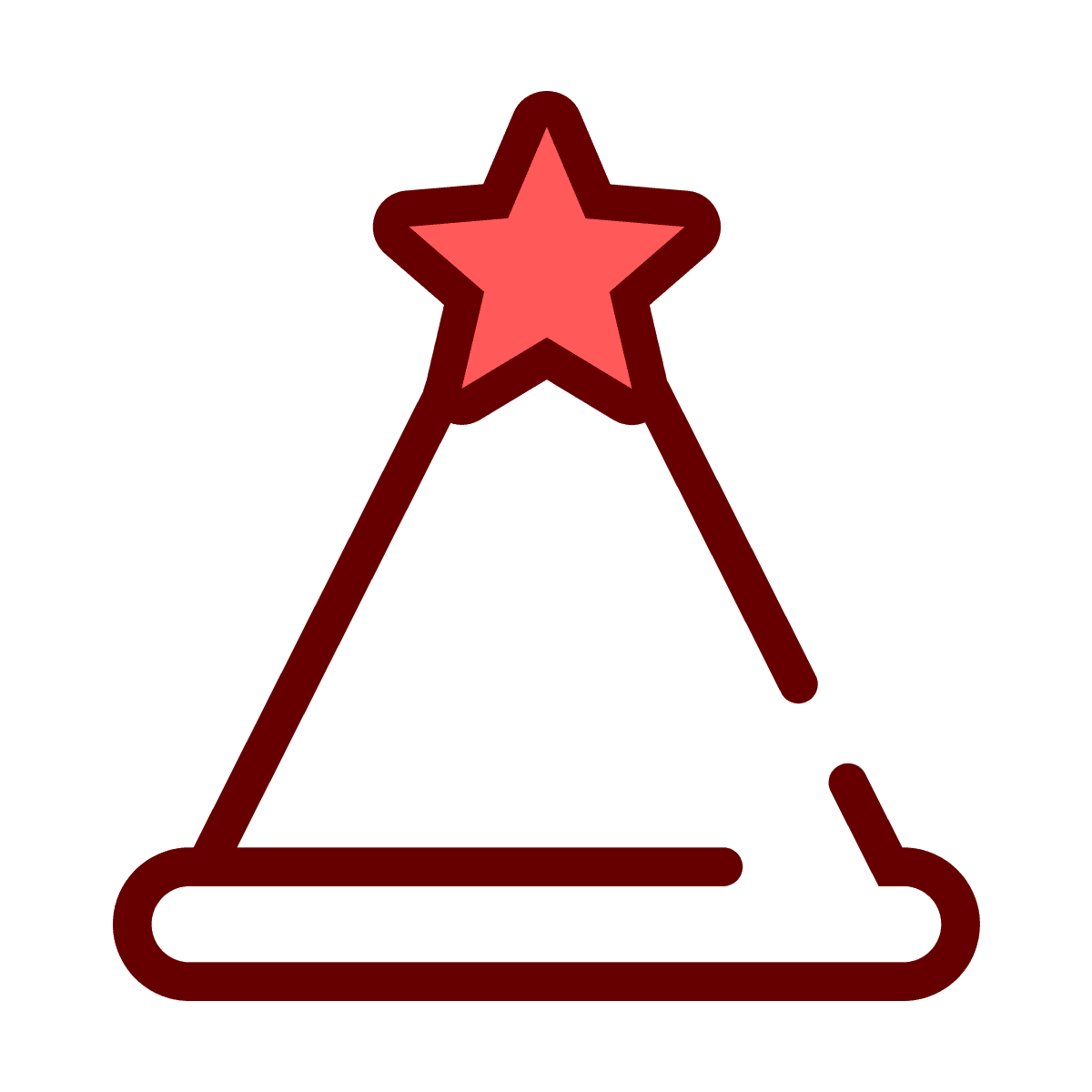 flat icon of a festive party hat with star for celebration events