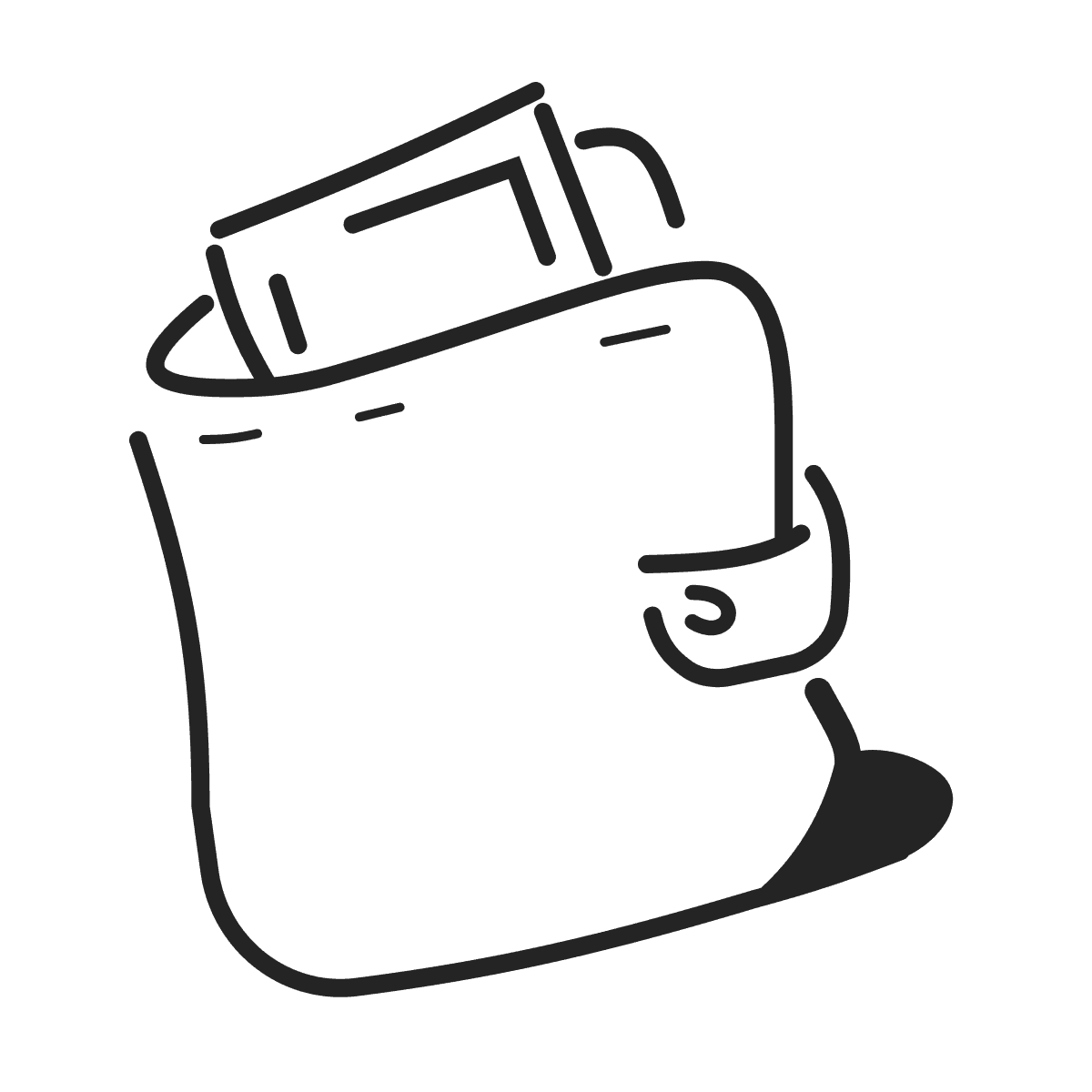 minimalist pocket with cash icon