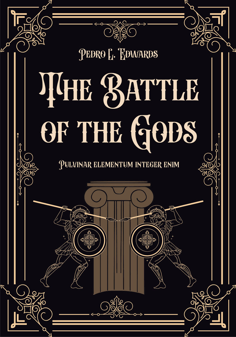 fantasy adventure book cover template featuring epic battles and mythical characters for enchanting storytelling