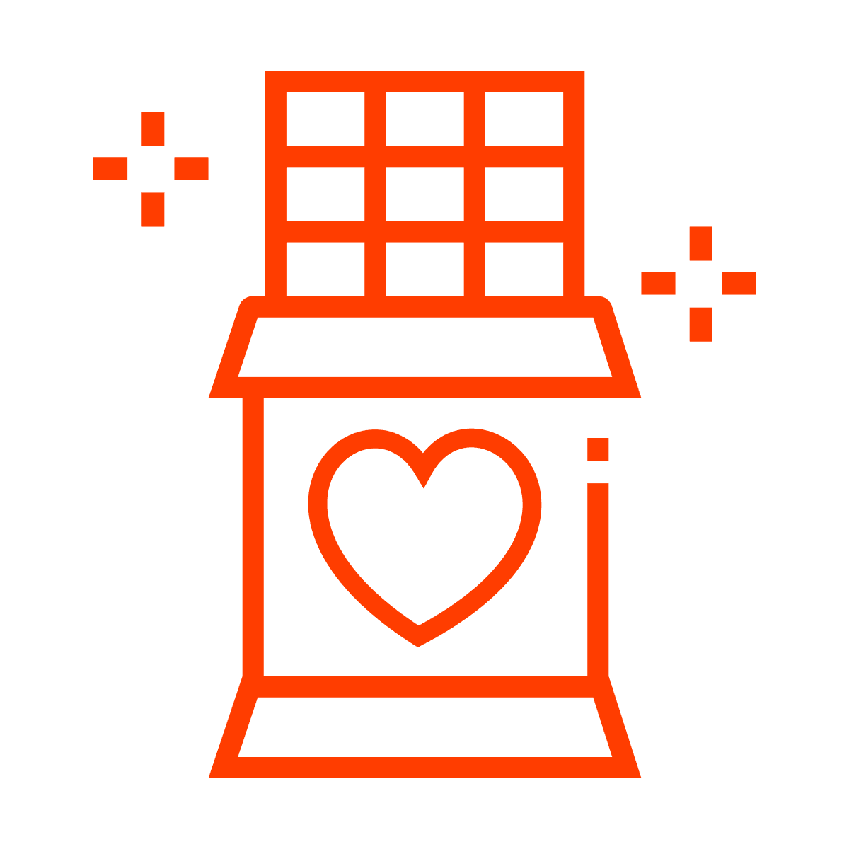 vintage heart home icon in bold red