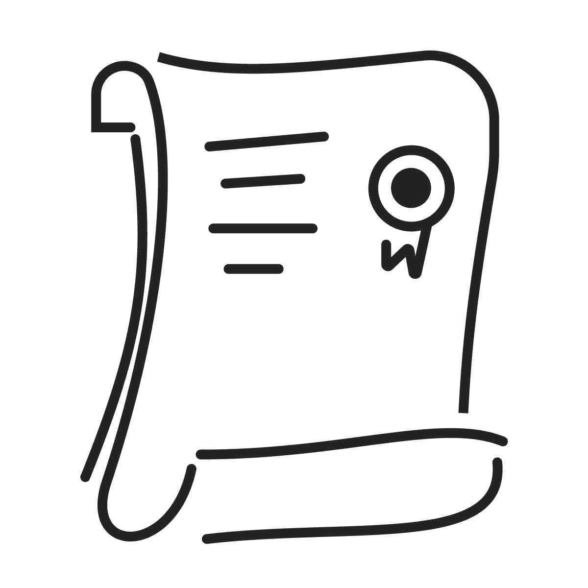 minimalist hand holding letter icon