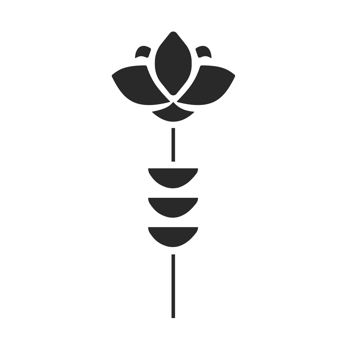 sleek minimal geometric lotus icon for wellness branding