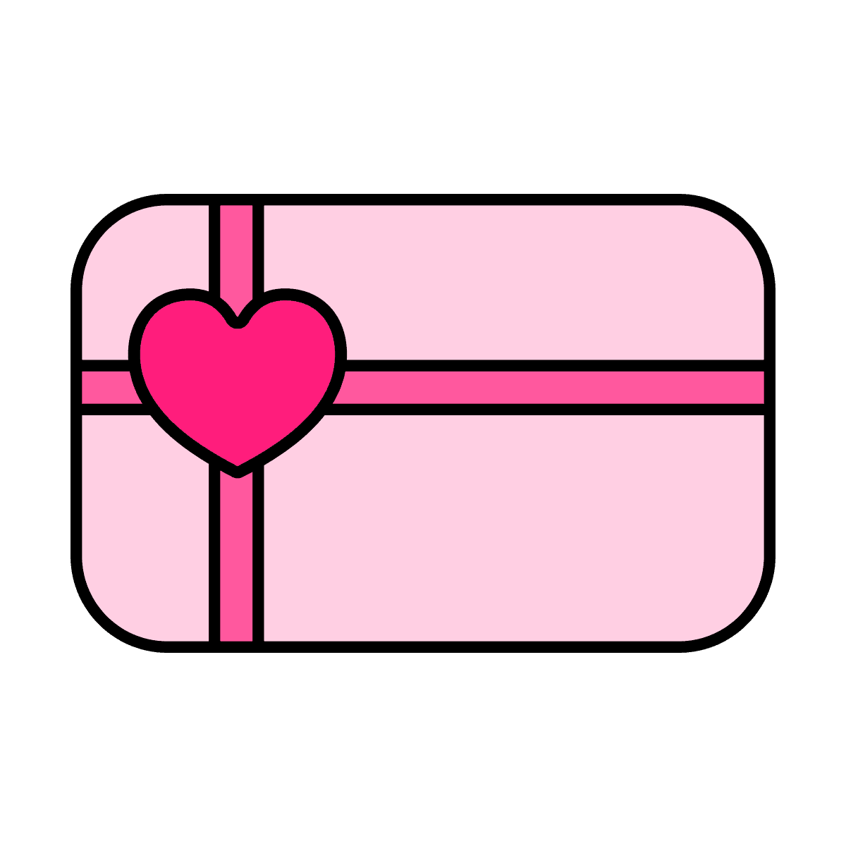 cute minimal gift card icon with a romantic pink heart design