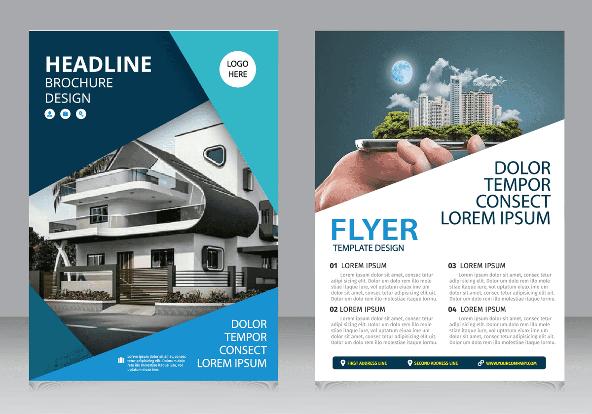 free brochure flyer template bright modern vector 833540