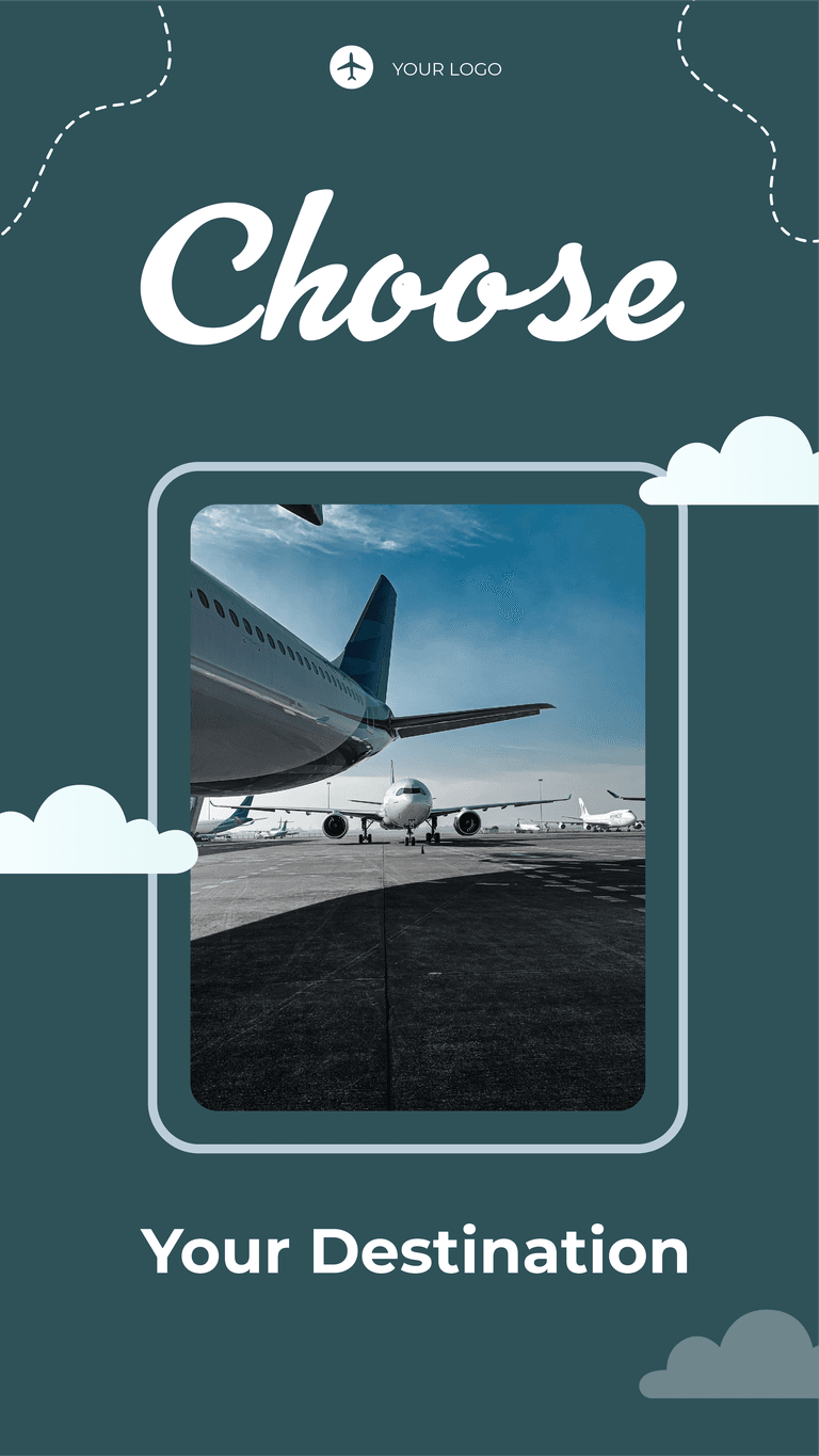 airline air travel promotion instagram real post template