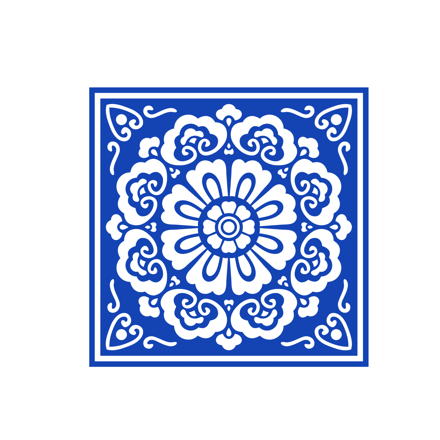 azulejo inspired ceramic tiles pattern, perfect for home decor