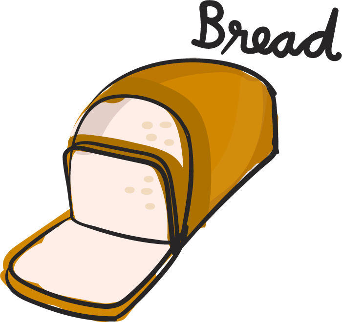 bread drawing style food collection