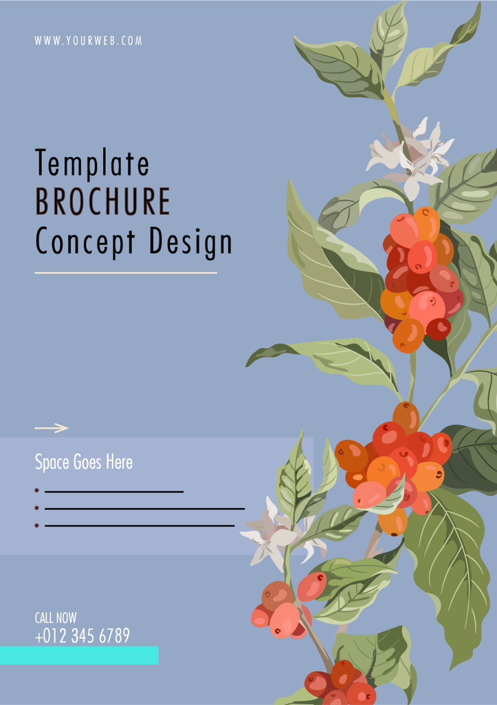 brochure cover template elegant botanical plants sketch patterns and texture