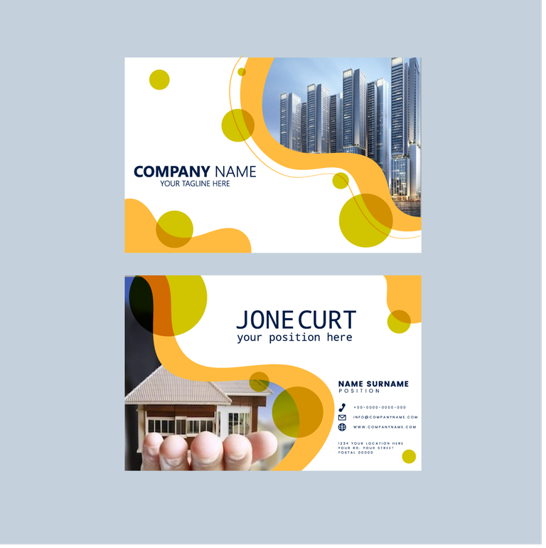business card template dynamic curves frames