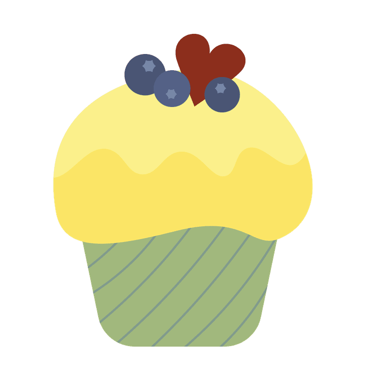 hand drawn variety colorful cake, cup cake