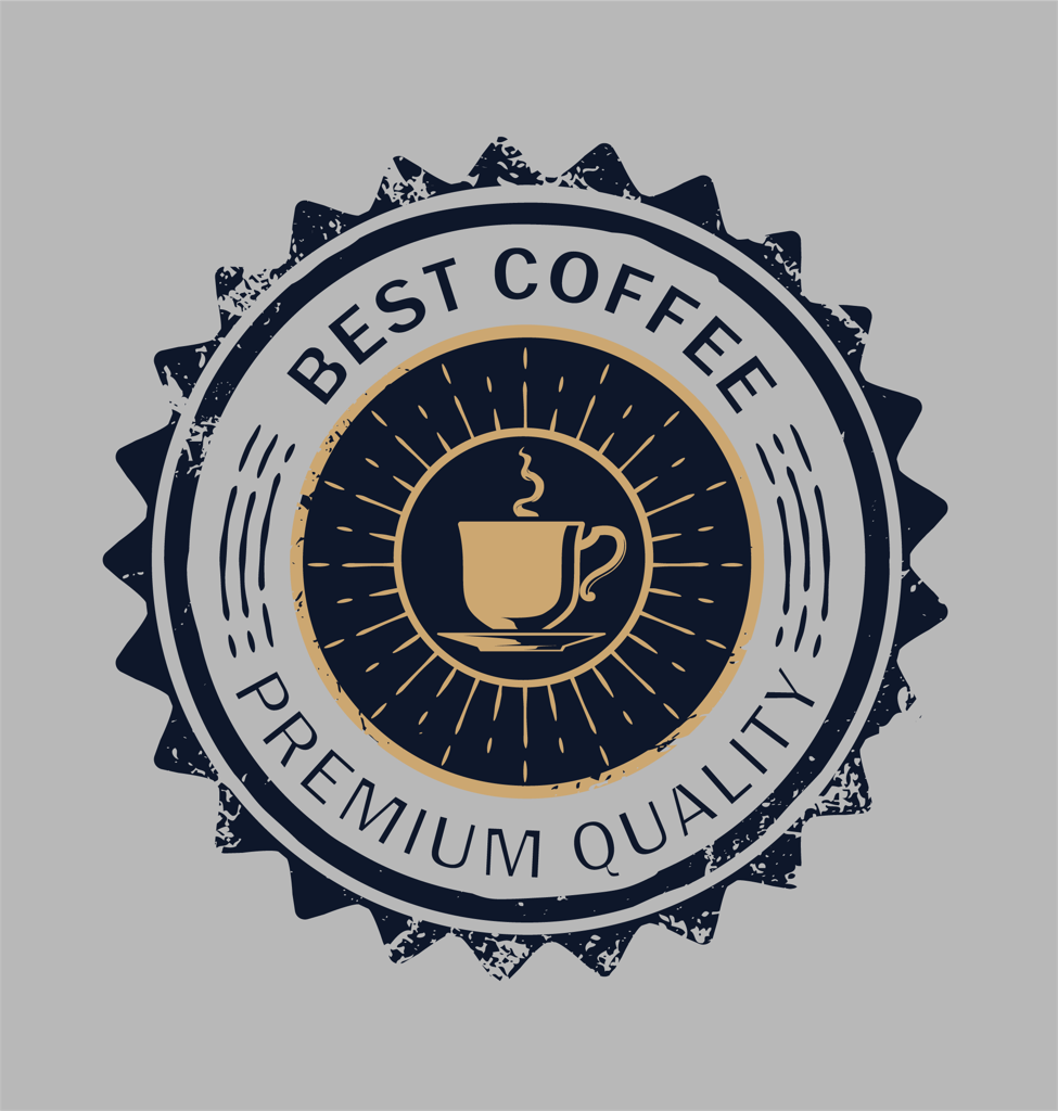 coffee logo templates retro circle dark 