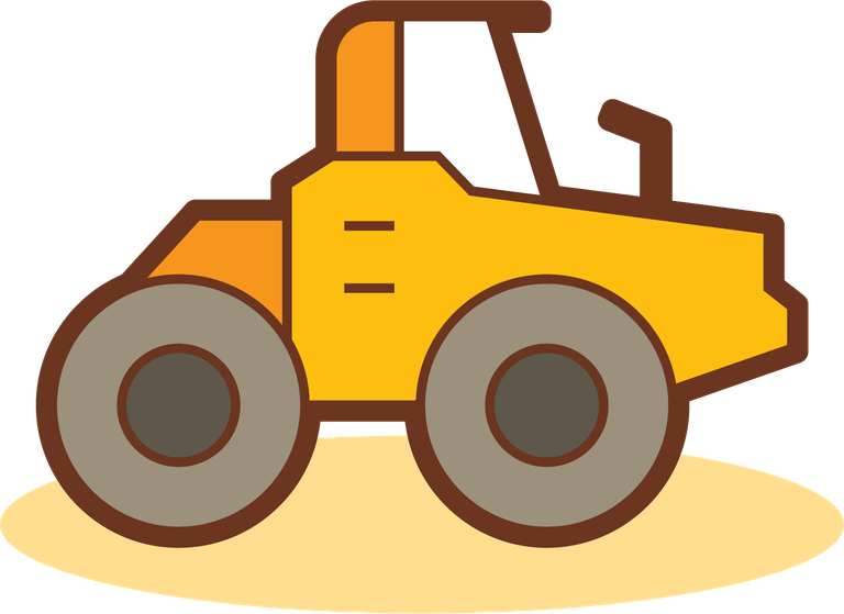 collection of variation tractors in cartoon style 