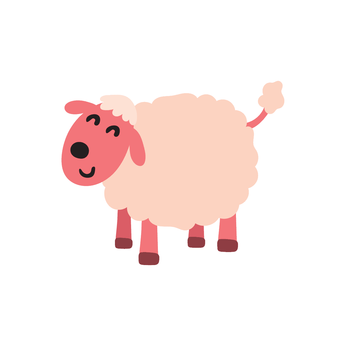 cute sheep illustration for children’s educational materials