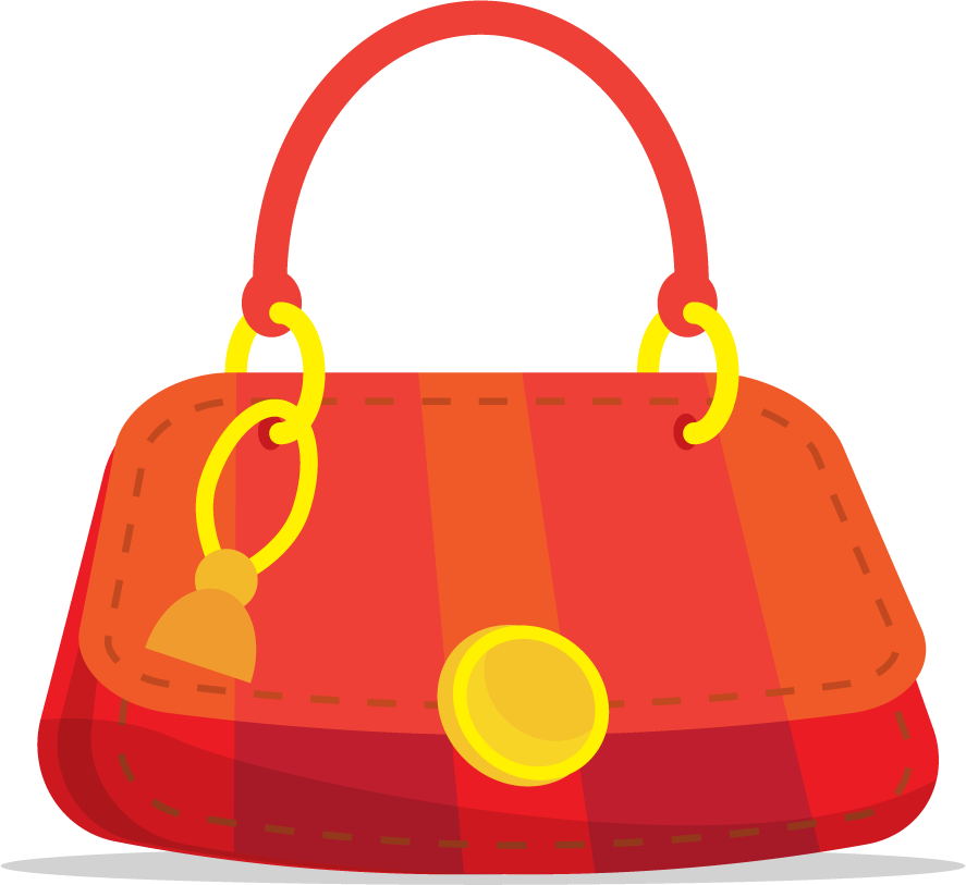 colorful flat bag briefcase fashion bag illustration
