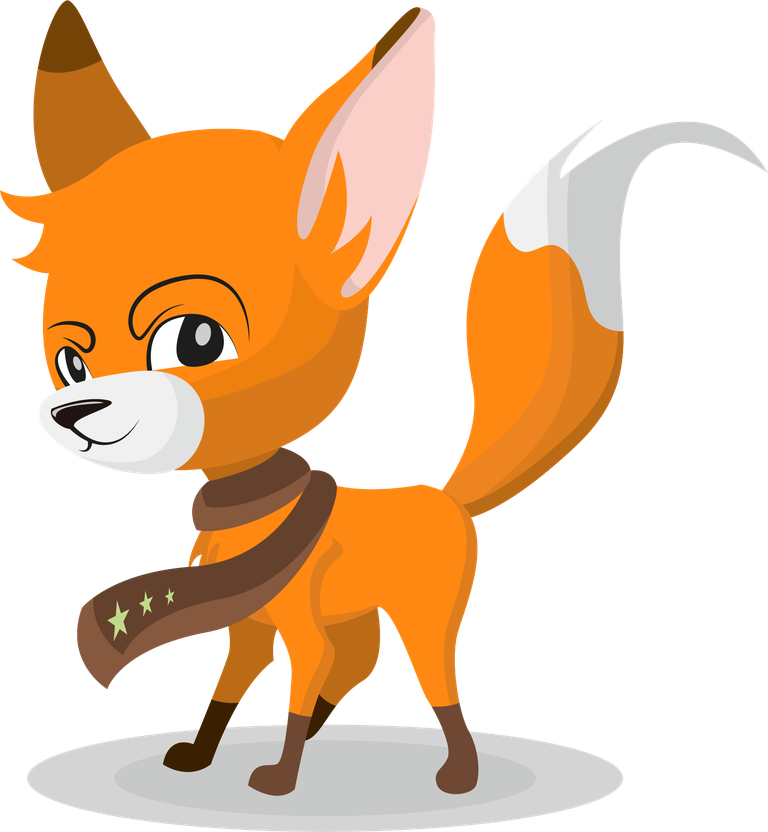 cute cartoon red fox funny animal