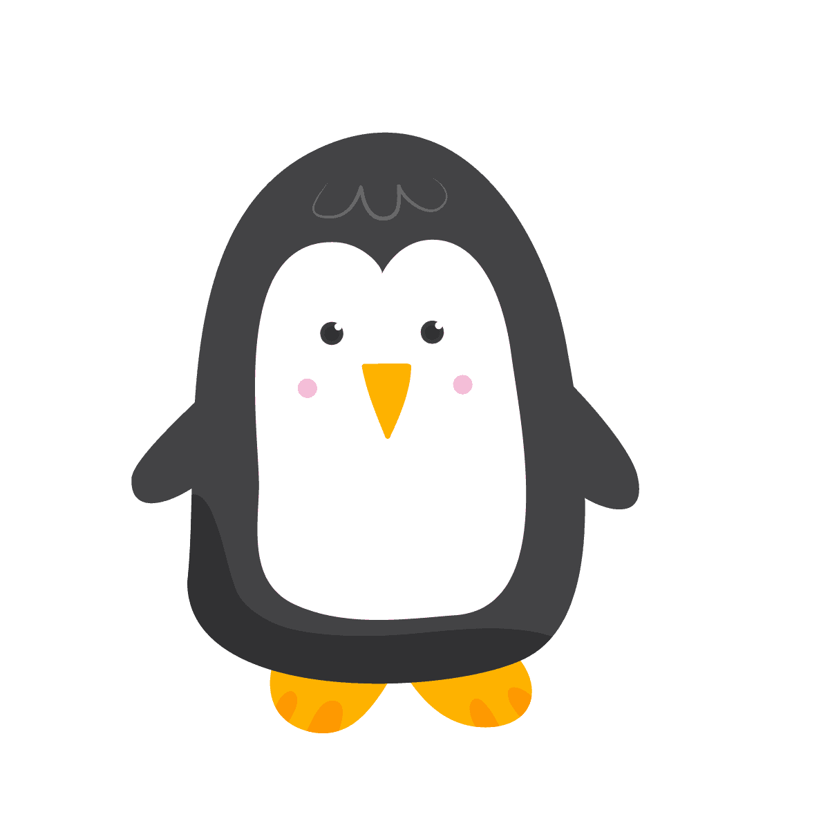 cute hand drawn cartoon penguin illustration