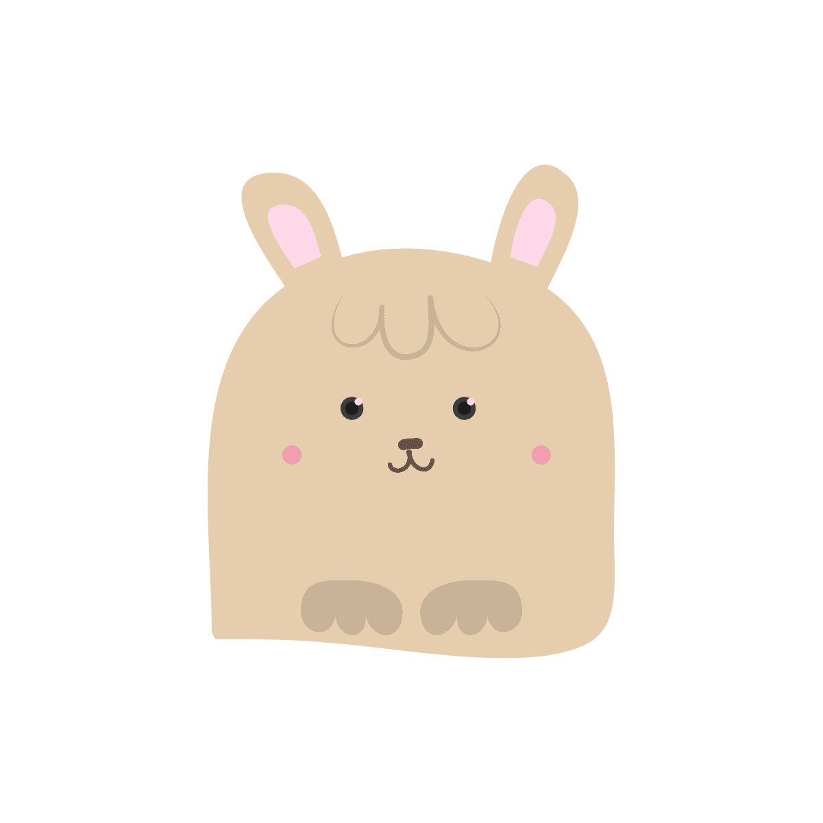simple charming adorable pink cartoon bunny