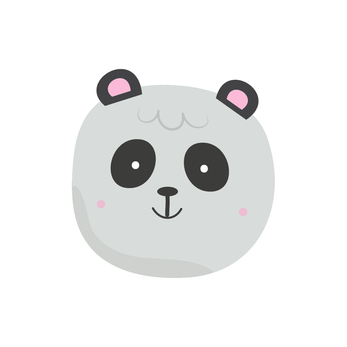 flat adorable smiling panda head illustration