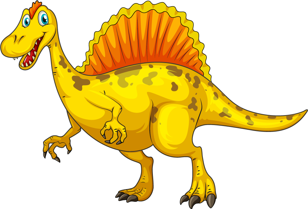 different dinosaur cartoon character isolated