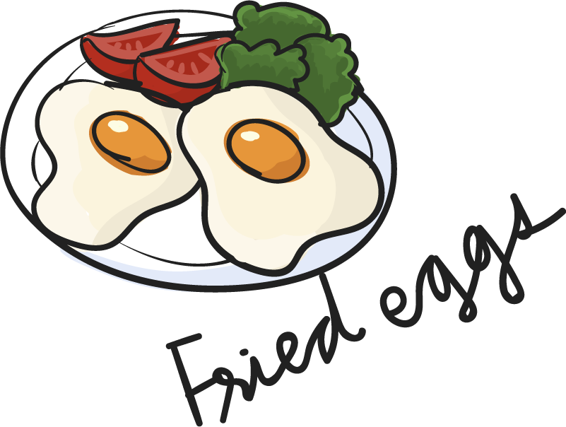egg drawing style food collection