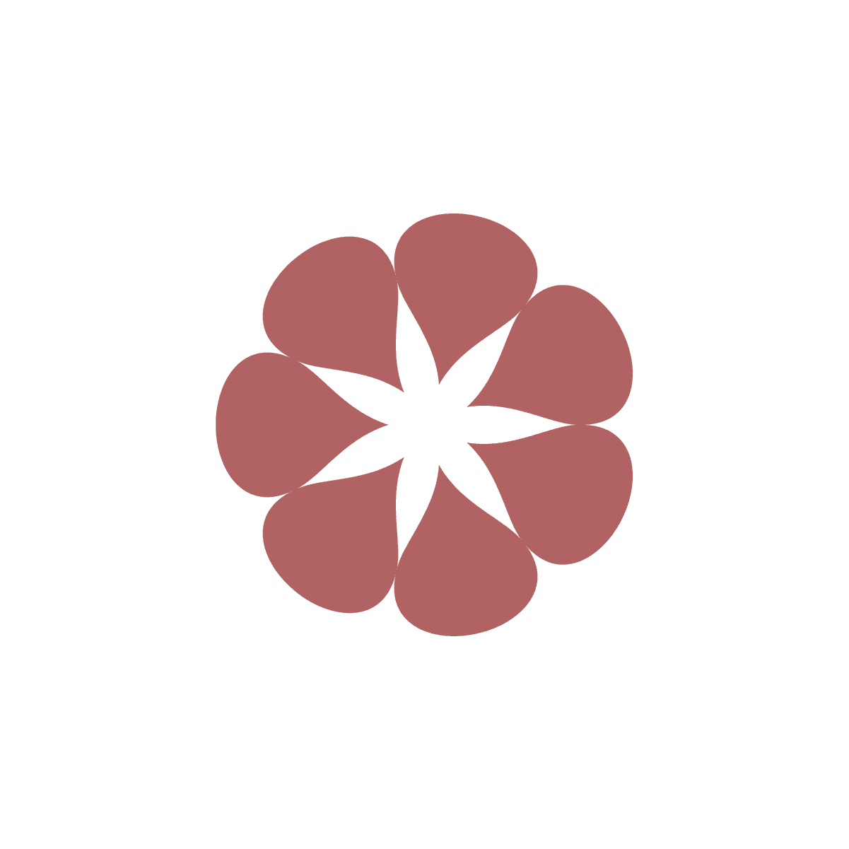 geometric pink flower illustration with many round petals