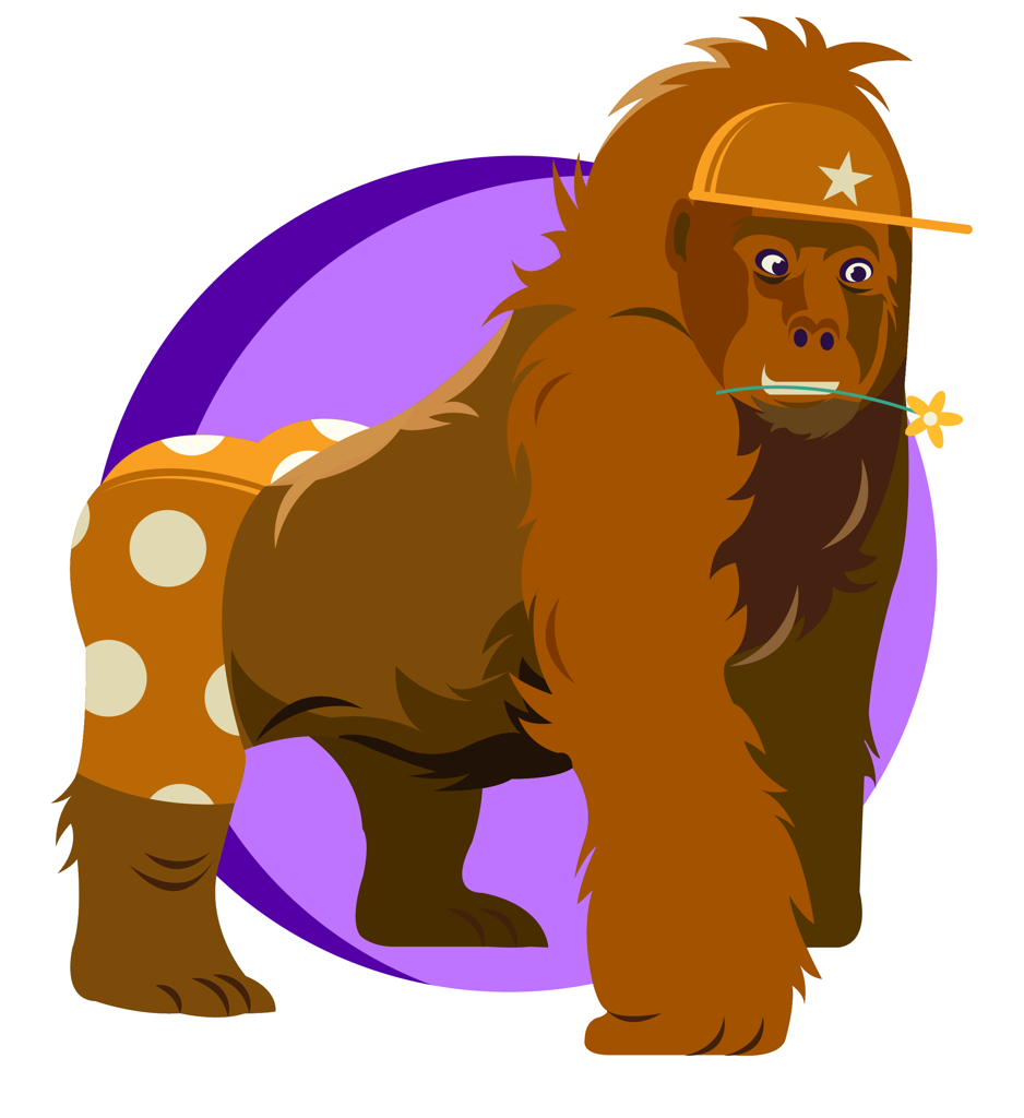 gorilla animal icon funny stylized sketch animal