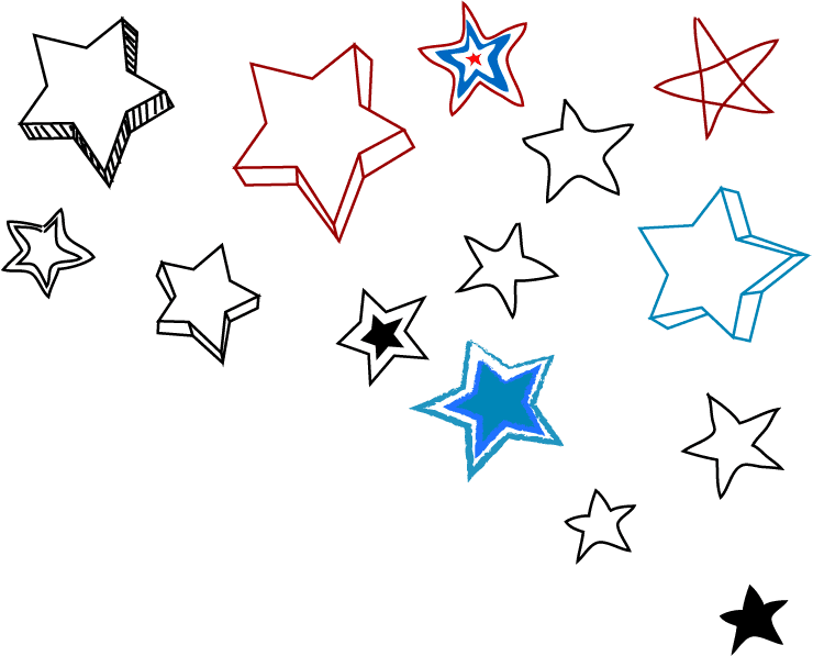 hand drawn star shape design elements