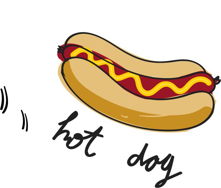 hot dog drawing style food collection