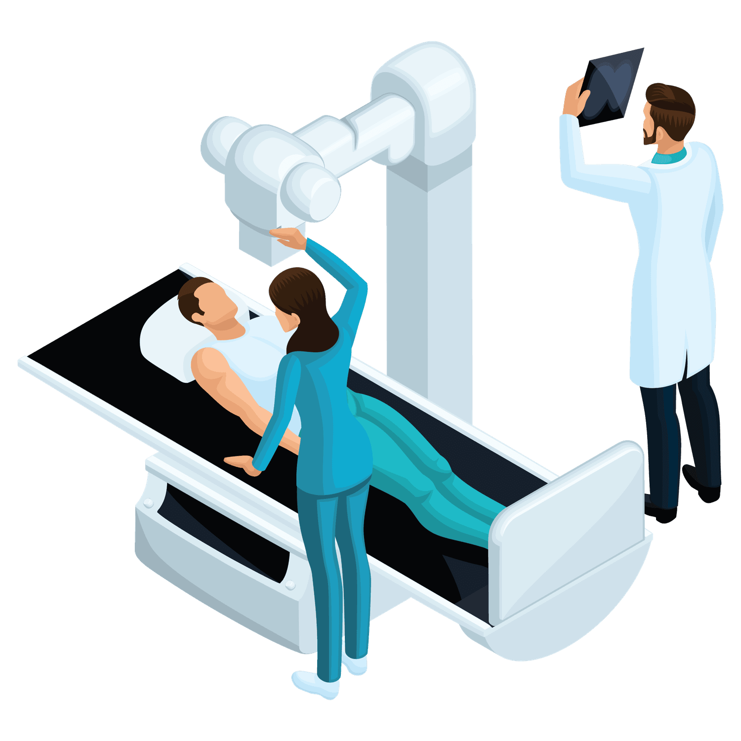 isometric medical illustrations patient care diagnosis