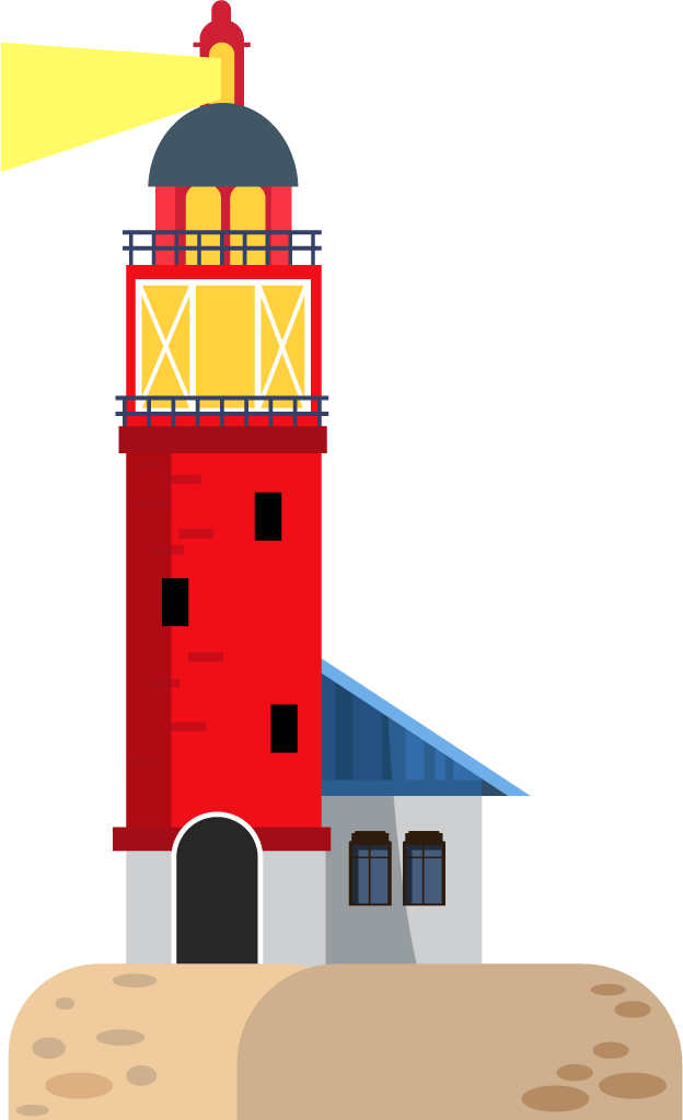 lighthouse towers, guiding light houses buildings,searchlight towers illustration