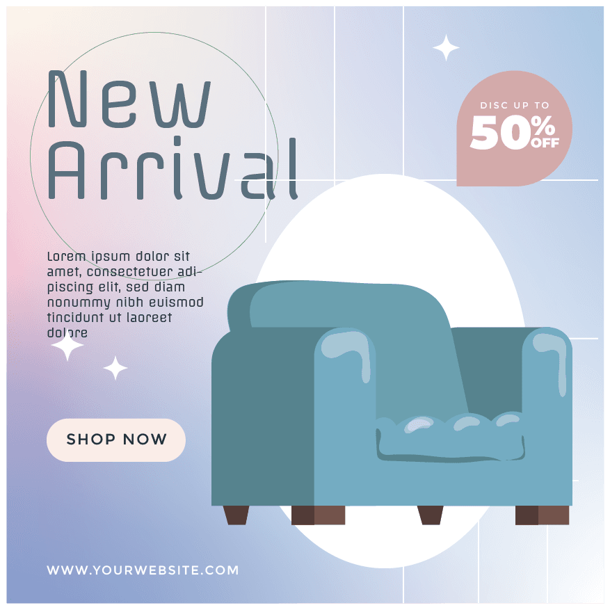 new arrival today offer for furniture social media post template