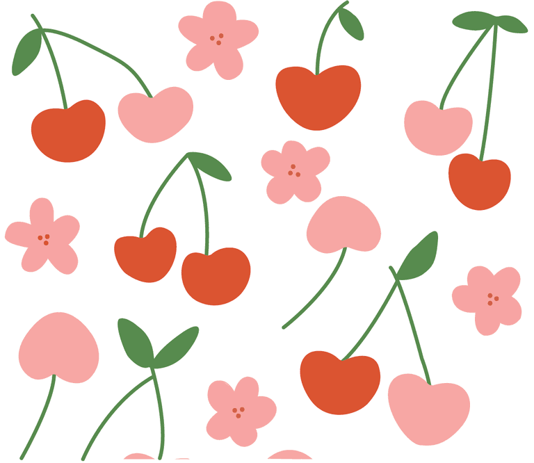 cherry blossom delight seamless pattern