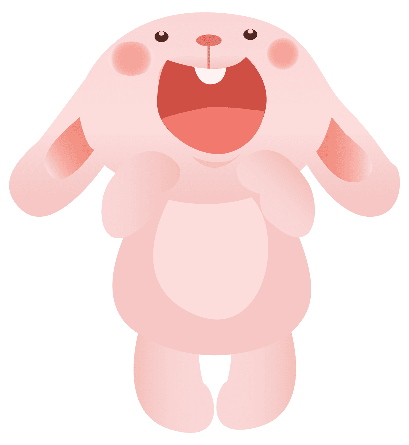 playful pink bunny rabbit illustration for children products