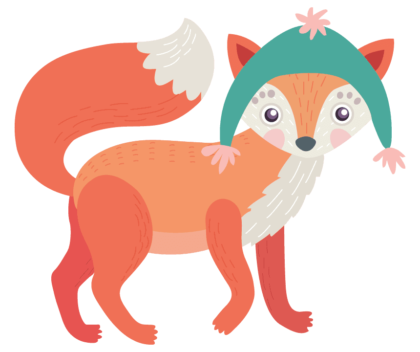 foxy adventurer in top hat whimsical mascot illustration