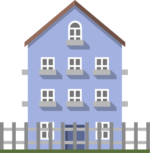 flat residential building illustration