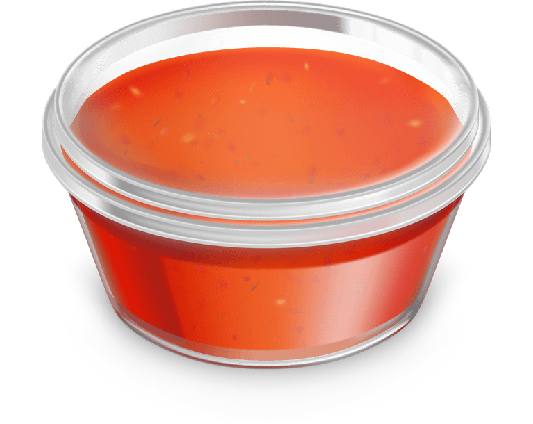 sauces plastic containers realistic set