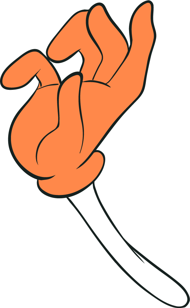 cartoon orange hands with difference pose