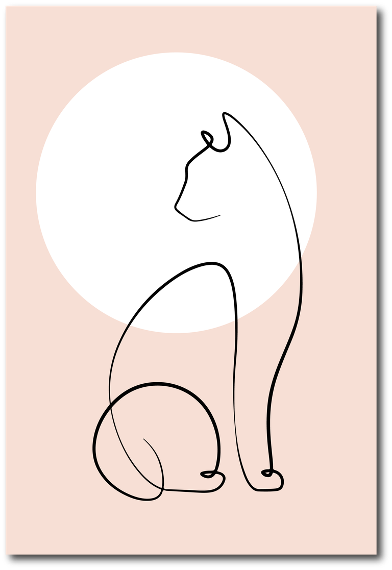simple and minimalist line art of cat cover