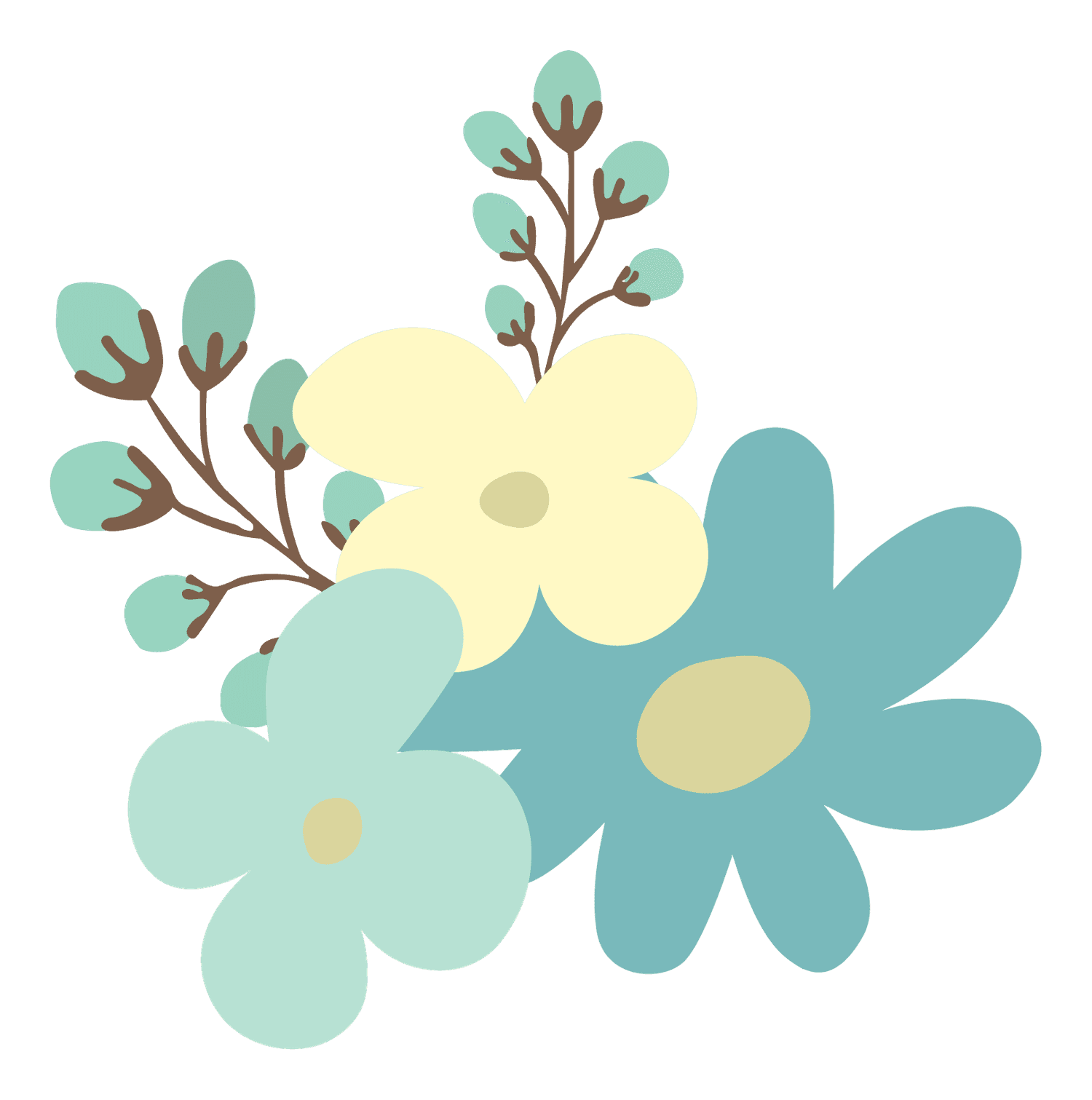 simple flat beautiful flower bouquet illustration