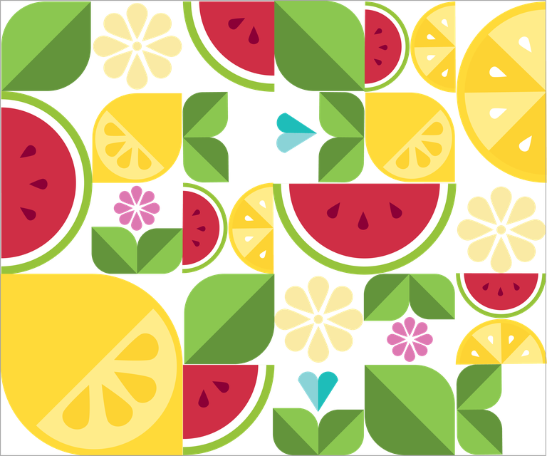 simple shape fruit pattern design