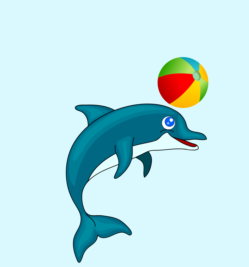 summer holiday banner joyful dolphin icon colored cartoon animal