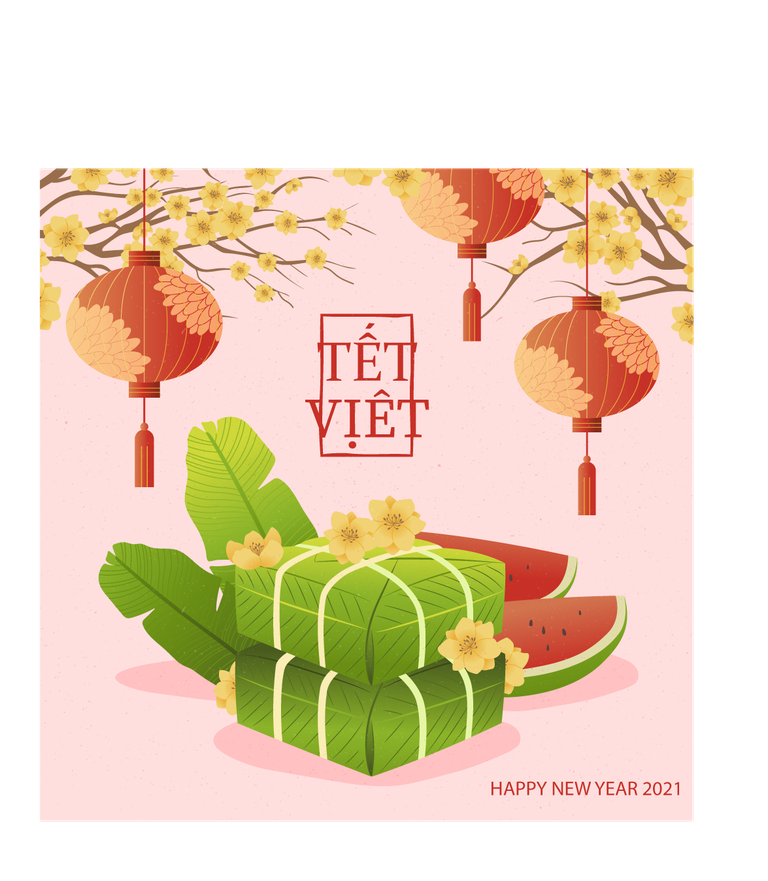 tet vietnamese new year flat 