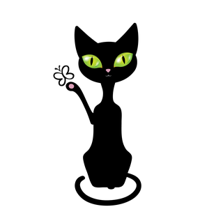 blackcat-with-green-eyes-illustration-152779