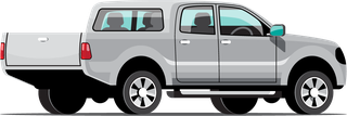 bundleset-grey-color-pickup-truck-side-front-back-view-white-background-509187
