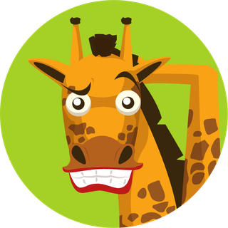 simplecartoon-giraffe-with-rounded-green-background-743841