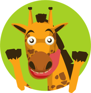 simplecartoon-giraffe-with-rounded-green-background-753976