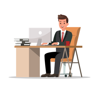 cartoonyoung-businessman-in-suit-sitting-illustration-working-with-computer-502750