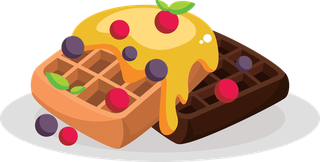 eggtarts-waffles-with-different-topping-great-for-icons-on-transparent-191365