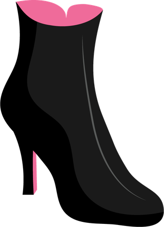 fashionpink-and-black-shoe-cartoon-style-illustration-384140