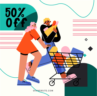 flatsale-and-promotion-with-illustration-instagram-post-template-728222